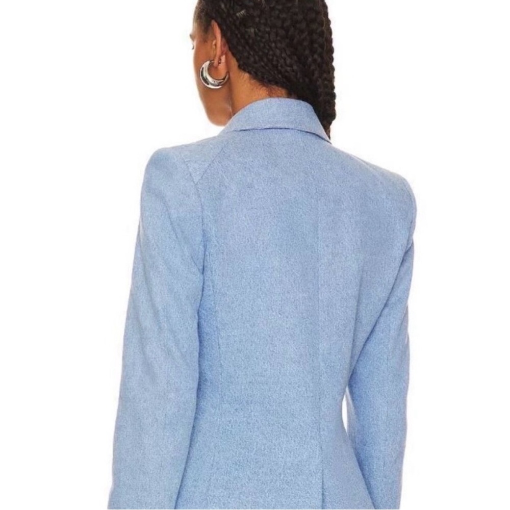 Veronica Beard Miller Dickey, Double-Breasted Light Blue Denim Blazer - Picture 2 of 12